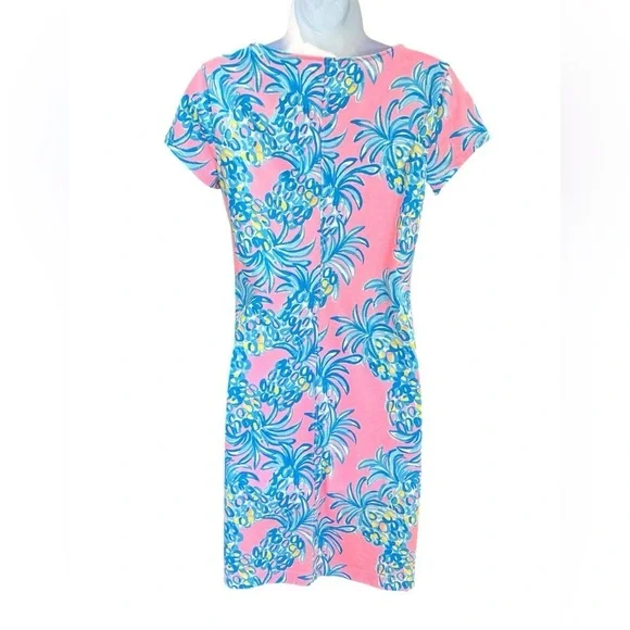 Lilly Pulitzer pineapple Brewster short sleeve Pima cotton Pelican Pink dress - Picture 5 of 8